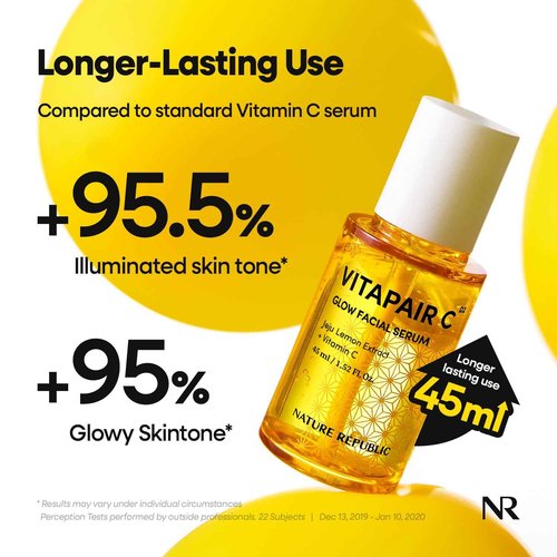 Nature Republic Vitapair C Glow Facial Serum - Vitamin Skin Care, Korean Face Products for Hydrating Beauty, Women Moisturizer, Dry Serums, Sensitive Oily Skincare, Night Moisturizers 45ml /1.52 fl oz