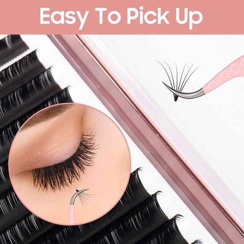 Fiber Tip Lash Tweezers for Eyelash Extensions, Professional Stainless Steel Lash Extension Tweezers for Volume Fan, Precision Supplies Work Best Tool（Curved）