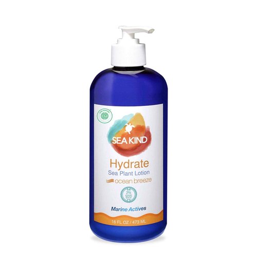 Sea Kind All Natural Hydrate Ocean Breeze Sea Plant Hand and Body Lotion for Women and Men, Essential Oil Scent, 16 Fl Oz, Non Comedogenic, Vegan Moisturizer for Dry and Sensitive Skin, No Parabens
