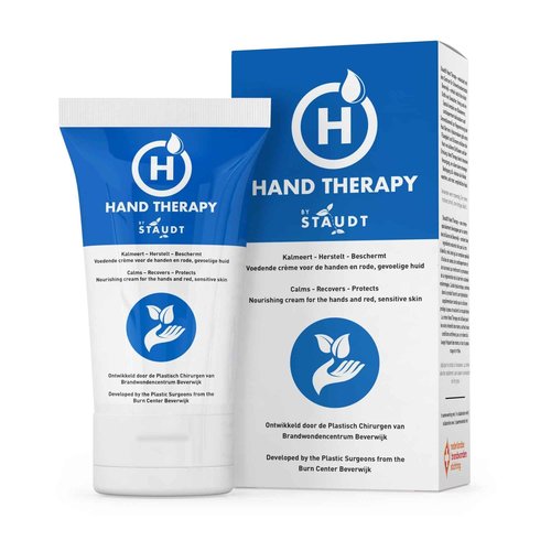 STAUDT Premium Hand Therapy Cream for Cracked, Dry or Irritated Hands with Shea Butter & Hyaluronic Acid - non greasy, fast absorbing hand lotion - Protection for hands in toughest working conditions