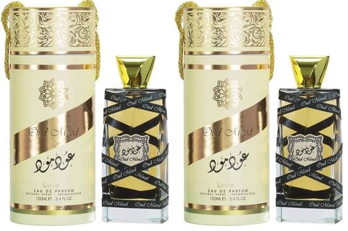 Lattafa Eau de Parfum, Unisex, 3.4 Ounce | Oud Mood | Pack of 2