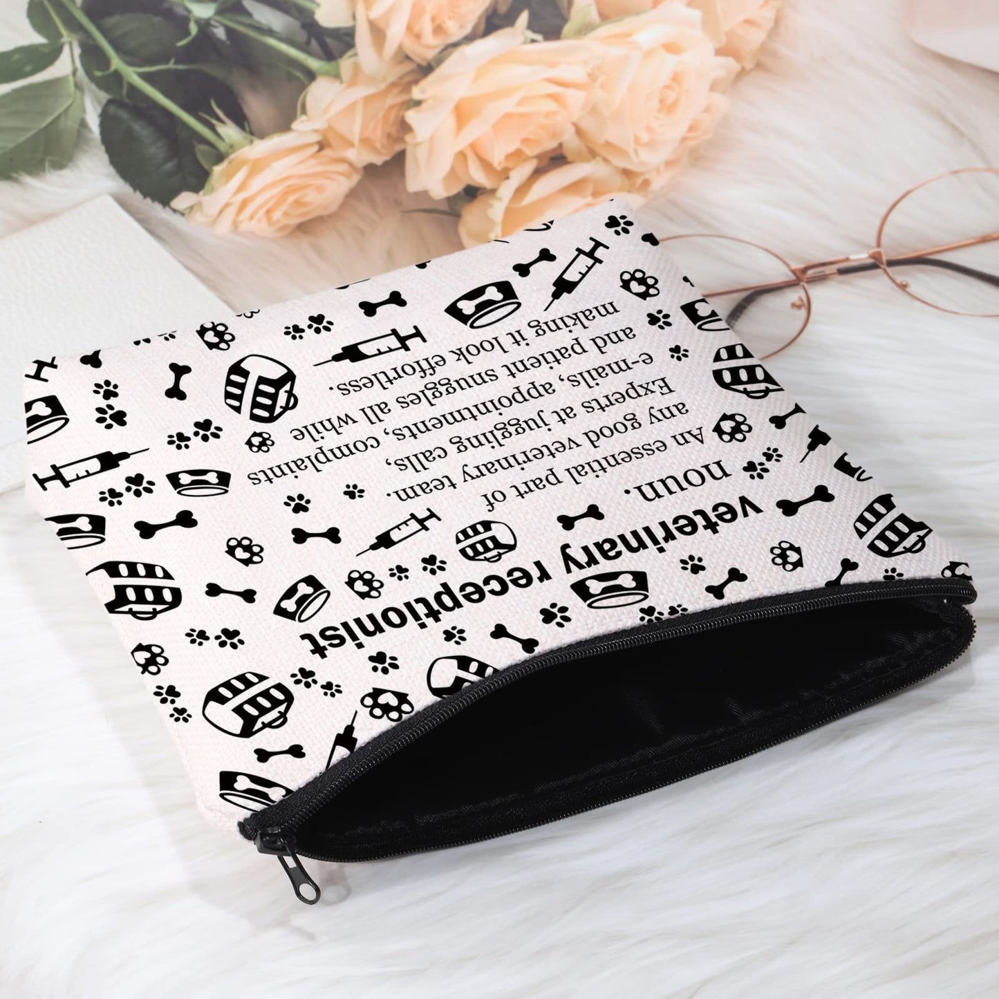 POFULL Veterinary Gift Vet Receptionist Definition Cosmetic Bag Vet Clinic Gift (veterinary receptionist Cosmetic Bag)