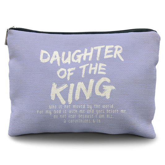 Likjad bible verse makeup bag，Daughter of the king makeup bag，christian makeup bag Cosmetic Bag，inspirational gifts for women，christian gifts for women faith，christian gifts for girls(blue)