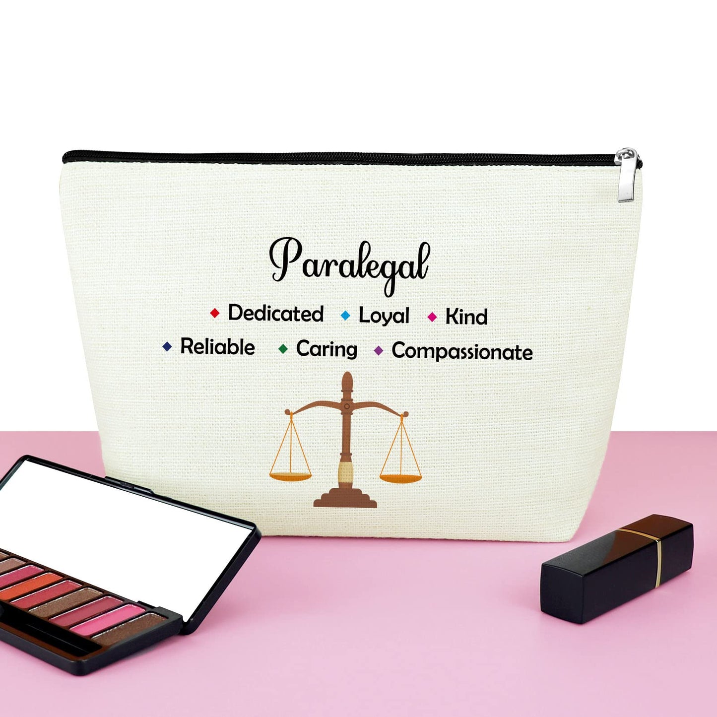 Mxrymvu Paralegal Gifts for Women Makeup Bag Appreciation Gift for Paralegal Law Cosmetic Bag School Student Graduation Gifts Future Lawyer Gift Birthday Gift Idea for Paralegal Travel Makeup Pouch