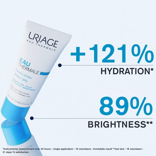 URIAGE Water Jelly | Moisturizing Face Gel with Hyaluronic Acid, 24H Intense Hydration & Shine Control, Non-comedogenic, 40 mL / 1.35 oz
