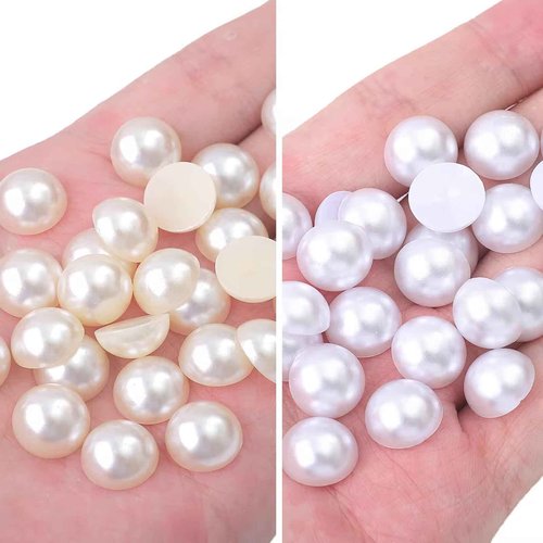 10000PCS 1.5mm Nail Art Flatback Half Round Tiny Pearls White Flatback Pearls for Nails Face Body Make Up Crafts Small Half Pearl Rhinestones for Home DIY Nails Shoes Salon Use