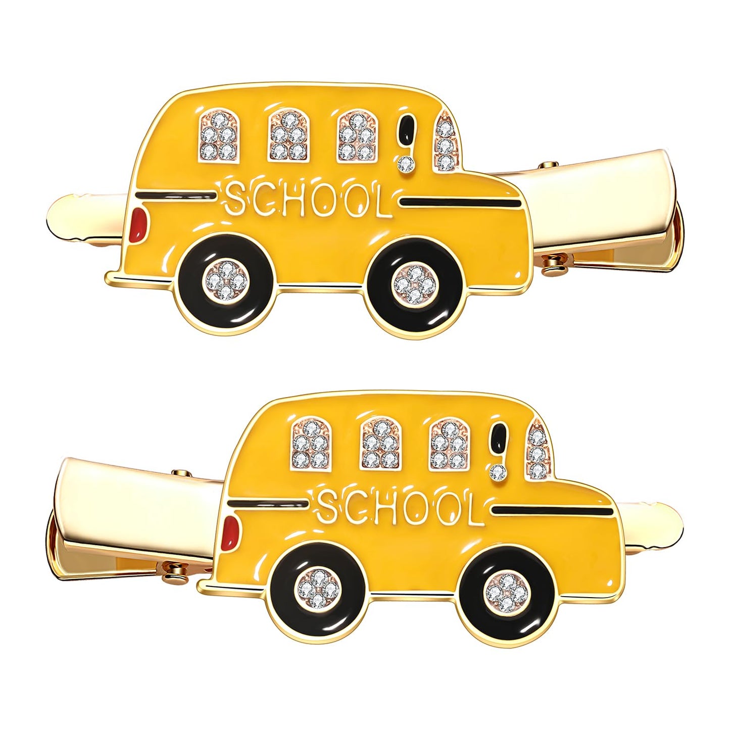 Back to School Hair Clips,Cute Schoolbag Book Hair Clips School Bus Hairpins Back-to-school Gifts Fun Hair Accessories for Teacher Students (School Bus)