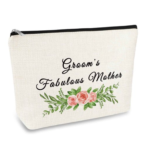 Mother of the Groom Gift Makeup Bag Bridal Shower Gifts Cosmetic Bag Wedding Engagement Gifts for Mom Mother of the Groom Appreciation Gift from Bride Makeup Pouch Travel Toiletry Bags