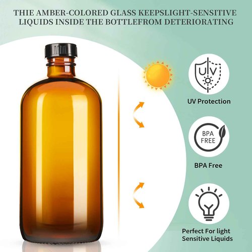 GIVAMEIHF 8oz Amber Glass Spray Bottles,6 Pack Glass Spray Bottles Refillable Empty Bottle with Adjustable Nozzle,Spray Bottle for Essential Oils,Cleaning Solutions,Pets,Hair Mister,Gardening