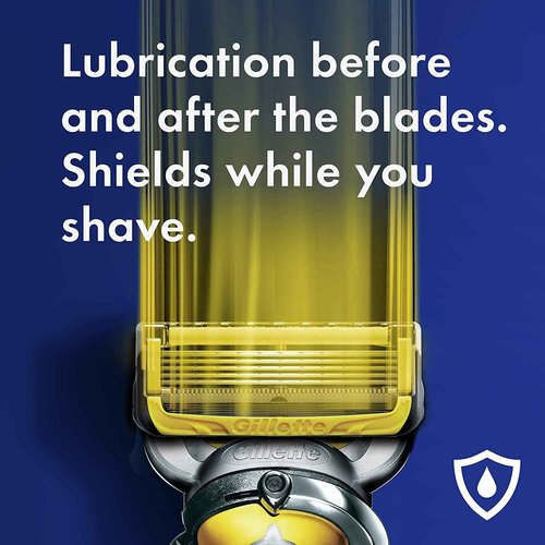 Gillette ProGlide Shield Men's Razor, 5 Bladed Razor, with Precision Trimmer, Comfortglide Lubrication, Glide and Comfort, Handle + 4 Blade Refills, Holiday Gifts for Men