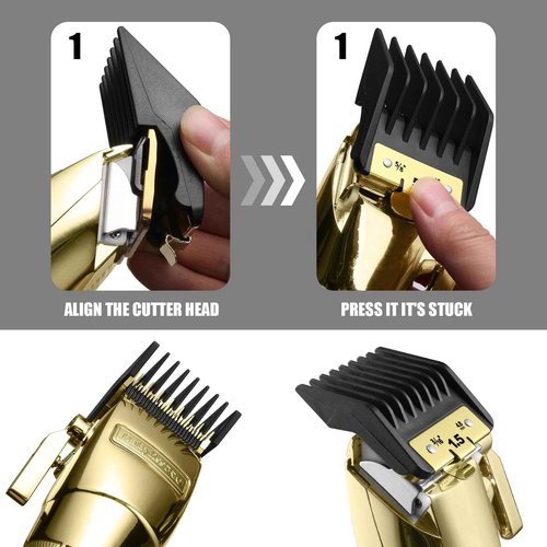 8 Premium Clipper Guards for BaBylissPRO Barberology FX870，FX890，FX825 and FX673 Clippers, Fit for Babyliss Clipper Guards with Metal Clip - Cutting Lengths 1/16-3/4 inch Attachment Combs Set