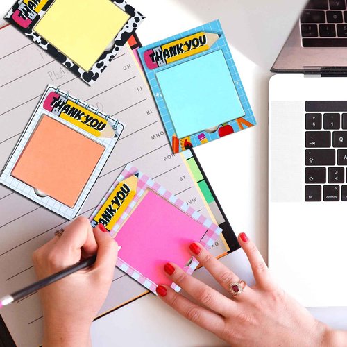 ONEHAUS Teacher Gifts 4 Set, Teacher Appreciation Gifts in Bulk Thank You Best Teachers Gift, Gift for Teachers Makeup Bag, Sticky Note, Pen for Graduation End of Year Back to School Christmas