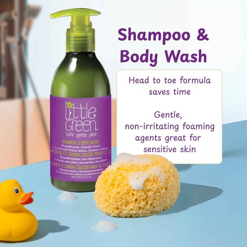 Little Green Kids Bathtime Essentials Kit, Hair & Body Wash, 8 oz. and Kids Body Lotion, 6 oz.