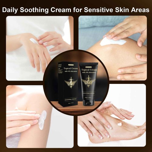 Numbing Cream – Maximum Strength Topical Skin Cream with Emu Oil and Arnica & Vitamin E– External Use Formula for Burns, Itches, Insect Bites,Tattoo and Irritated Skin – 1.76oz