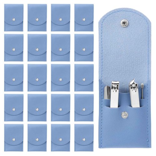 PercyEffie 20Sets Manicure Set bulk nail clipper kit Stainless Steel fingernail clipper sets 4in1 manicure kits bulk for gift sets beauty Pedicure Kit Pedicure Tools with Travel Case Men Women