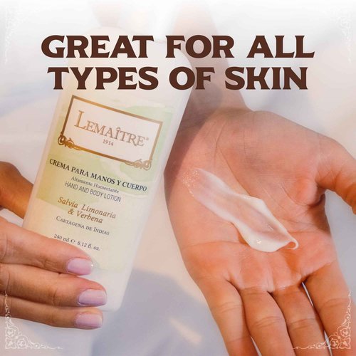 LEMAITRE Hydrating Hand & Body Cream – Non-Greasy Moisturizer for Soft Skin, Fast Absorbing Lotion with Light Scent, Travel-Friendly Skincare (Pack of 6), Sage, Lemon Grass, Vervena