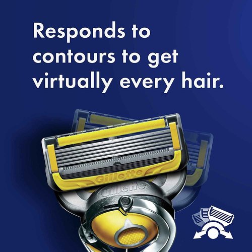 Gillette ProGlide Shield Men's Razor, 5 Bladed Razor, with Precision Trimmer, Comfortglide Lubrication, Glide and Comfort, Handle + 4 Blade Refills, Holiday Gifts for Men