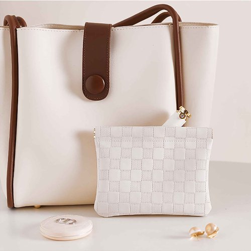 HIGH FIT Leather Pocket Cosmetic Bag for Purse,Coin Purse Lipstick Cosmetic Accessories Organizer, Travel Kit Storage Pouch,Waterproof Portable No Zipper Self-closing