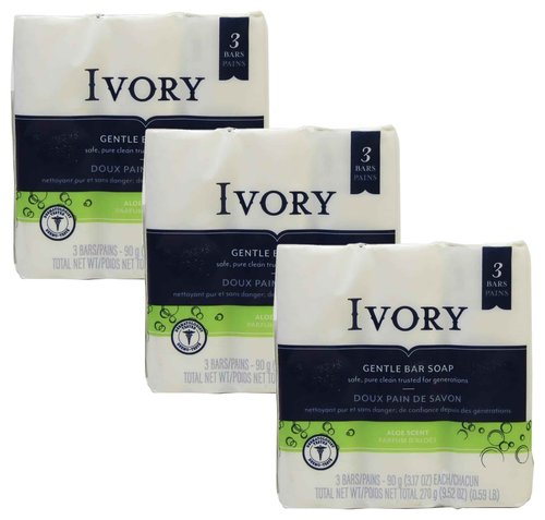 Simply Ivory Aloe Bath Bar by Ivory, 3 Count (Pack of 3)