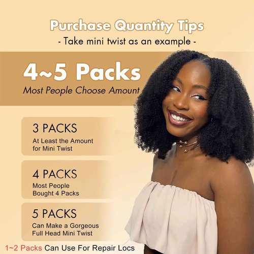 Dong H hair Afro Kinkys Bulk Human Hair for Braiding Afro Kinky-Curly Human Hair Bulk for Mini Twist Afro Kinky Bulk Hair for Dreadlocks Extensions Repair Locs Micro Locs Extension 14Inch(1B,35g/pack)