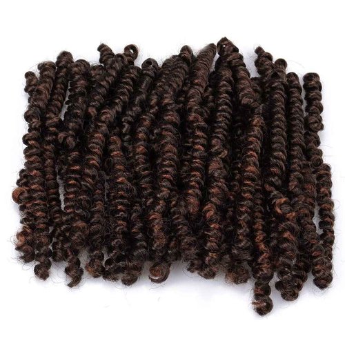 Dorsanee Short Bob Spring Twist Crochet Hair 6 Inch 6 Packs Pre-twisted Cute Spring Twists Curly Crochet Braids Pre Looped Mini Passion Twists Fluffy Twist Synthetic Hair Extensions (6 Inch,T30#)
