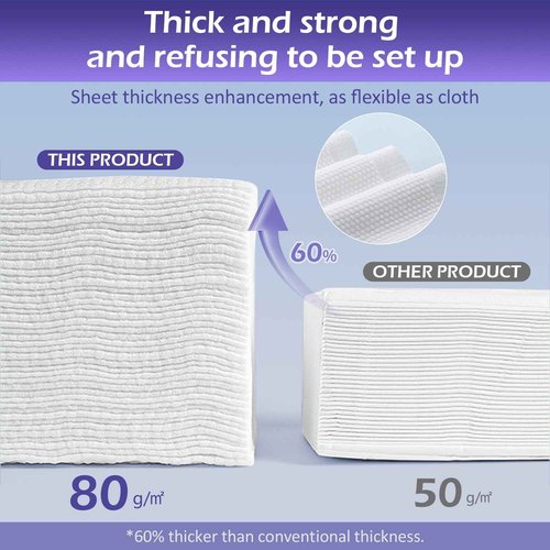 Disposable Face Towel 600 Count, Face Clean Towels, Soft Cotton Dry Wipes Facial Cloths Towelettes for Washing and Drying, Facial Tissue for Cleansing, Skincare and Makeup Remover