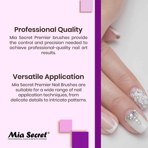 Mia Secret PREMIER NAIL BRUSHES 100% Kolinsky Hair MADE IN USA Prenium Nail Art Brushes (Pink, 4 OR (3D))