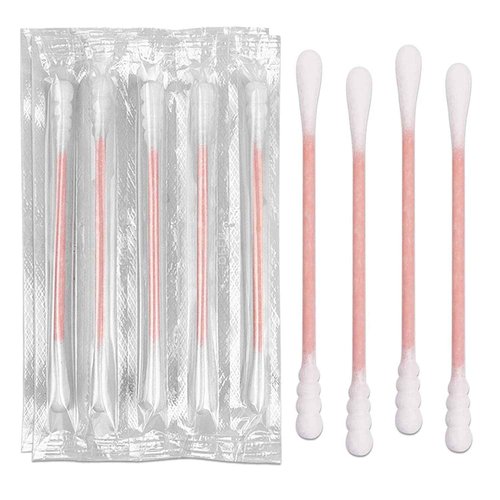 1000 Pack Cotton Swabs, Individually Wrapped Cotton Swab, Individually Wrapped Double Tipped Paper Sticks for Ear, Make-up(Spiral-Round End)