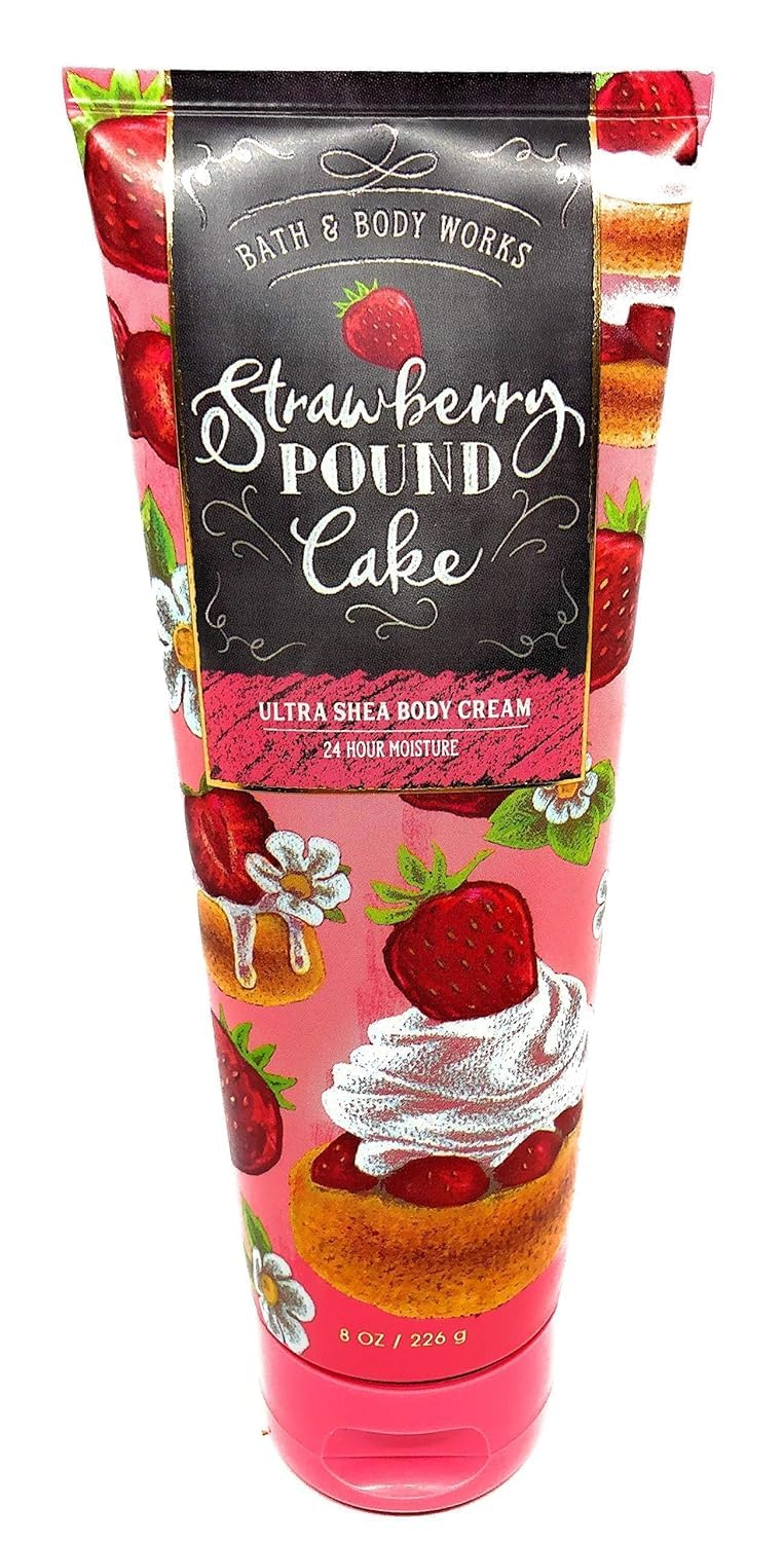 Bath and Body Works Body Care - 24 Hour Moisture Ultra Shea Body Cream - 8 oz - Strawberry Pound Cake