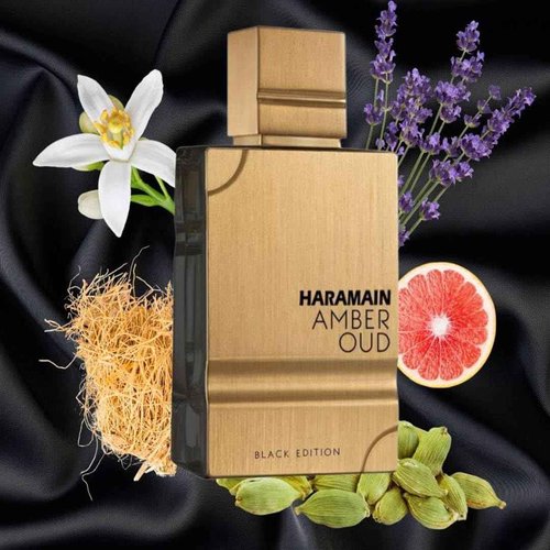 Al Haramain Amber Oud Black Edition Eau de Perfume Spray for Unisex, 2.0 Ounce