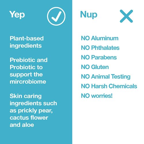 Hume Supernatural Aluminum Free Deodorant for Women & Men - Safe for Sensitive Skin - Probiotic, Plant-Based, Baking Soda Free, Aloe, & Cactus Flower, Anti Sweat, Stain & Odor – After Rain, 2-Pack