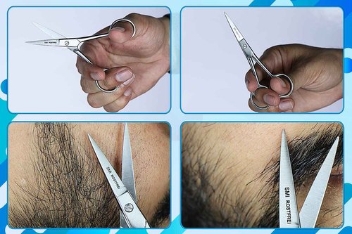 SMI Beard Scissors for Men with Travel Case Mustache Scissors Small scissors Grooming Scissors Eyebrow Scissors for Men and Women