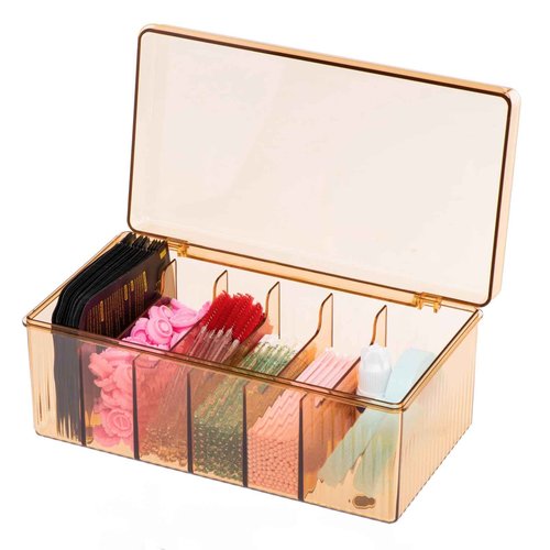 POCMKO Acrylic Eyelash Extension Organizer, Large Capacity Lash Supplies Storage Container Box, Makeup Cart With Lashes Extension Supplies