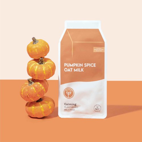 ESW Beauty Pumpkin Spice Oat Milk – Calming Plant-Based Milk Face Mask (6-Pack) – Pumpkin Extract for Dry, Sensitive Skin – Soothes, Reduces Oil & Fights Breakouts