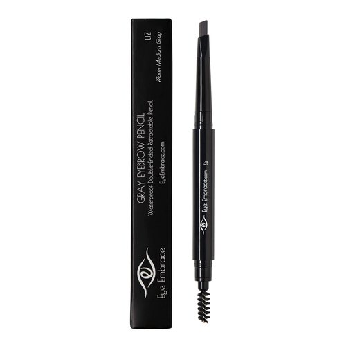 Eye Embrace Light and Medium Gray Eyebrow Pencils 4-Pack Bundle – Waterproof, Double-Ended Automatic Angled Tip & Spoolie Brush, Cruelty-Free