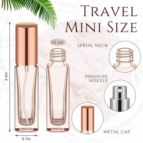 Singhoow 40 Pcs 10ml Perfume Travel Refillable, Mini Cologne Perfume Bottles Empty, Portable Sprayer for Travel Size Spray Bottle Pocket Glass Spray Bottles Toiletries Sample Dispenser