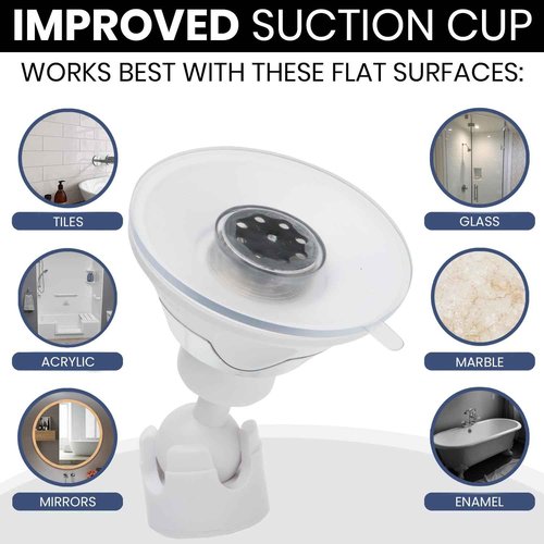 MIRRORVANA 3X Magnifying Round Shower Mirror for Fogless Shaving with Strong and Sticky Suction Cup, Shatterproof Surface and 360° Swivel - 6.7" Diameter
