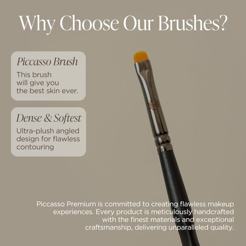 Piccasso 717 Eyeliner Brush – Ultra-Fine Angled Brush for Gel and Liquid Eyeliner, Precision Eye Makeup Tool for Tightlining and Winged Liner, Professional Eye Makeup and Eyeshadow Brush