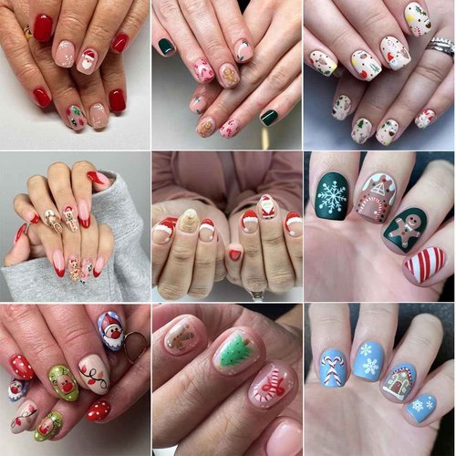 30 Pcs Christmas Nail Sticker 3D Self- Adhesive Nail Decals with Cute Penguin Deer Snowman Snowflake Elk Santa Claus Design Xmas Nail Art Stickers for Women Winter Holiday Nail Sticker(Christmas)