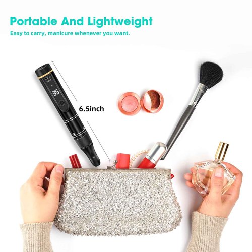 LIERKISS Nail Drill Cordless 35000RPM Rechargeable Professional Electric Nail Drill Kit Wireless Nail File Drill Acrylic Drill for Acrylic Gel Nails Manicure Pedicure Polishing Remover