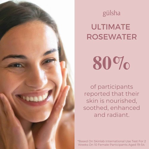 GULSHA ULTIMATE ROSEWATER, Natural Rosa Damascena Flower Water, Cleanses, Nourishes and Tones Skin, Restores Radiance to Your Skin, Free from Chemicals, 100% Natural Glow Rose Essence, 100ml/3.38 FlOz