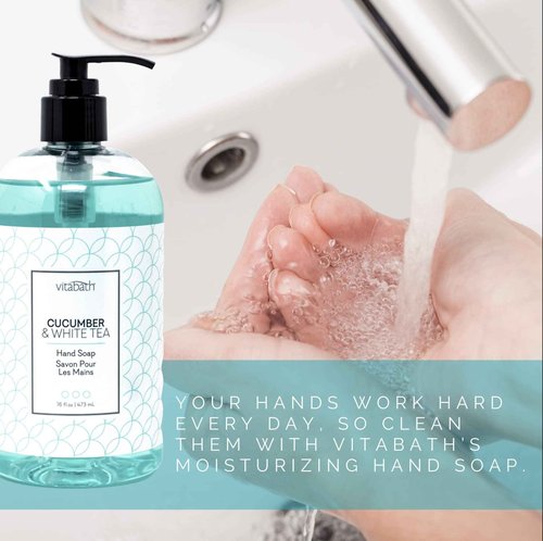Vitabath CUCUMBER & WHITE TEA 16 fl oz Liquid Hand Soap 4pk