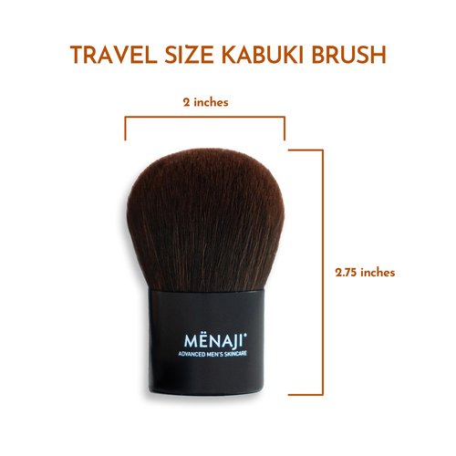 MENAJI Deluxe Kabuki Brush for Men - Professional Makeup Foundation Brush for Powder, Liquid & Cream - Travel-Friendly makeup Brushes for Flawless Application