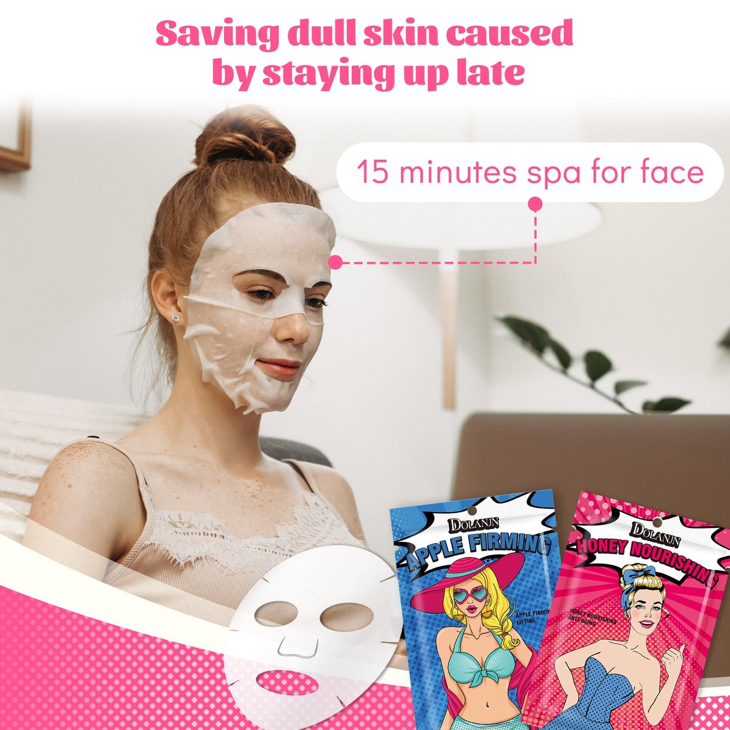 Heigble 24 Pcs Sheet Mask Spa Mask Bulk Hydrating Moisturizing Brightening and Soothing Facial Masks Sets for Most Skin Types Party Holiday Gifts(Women, 24 Pcs)