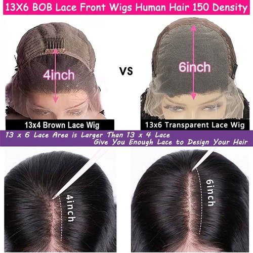 Tascal Bob Wig Human Hair 13x6 Deep Curly Lace Front Wigs Human Hair 180% Density Short Bob Wig Pre Plucked with Baby Hair Glueless Curly Wigs for Black Women(12 Inch)