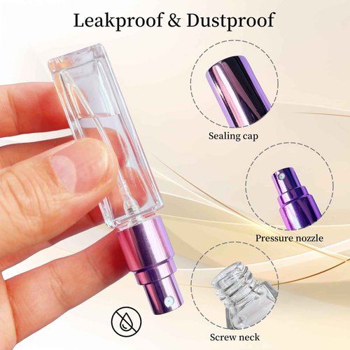 SWJLR 6 Pcs 10ML Perfume Travel Refillable, Portable Perfume Atomizer, Cologne Travel Bottle, Travel Size Perfume Bottle Empty