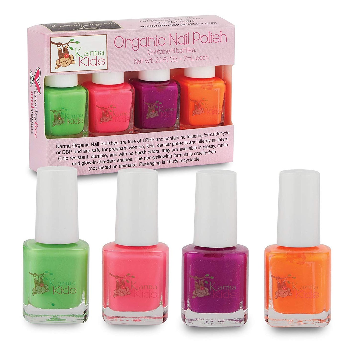 Karma Kids Nail Polish Box Set No. 2 Natural Safe Nail Polish for Little Girls - Non-Toxic, Vegan, and Cruelty Free – Quick Dry, Kids Friendly