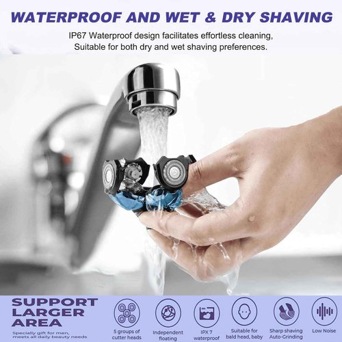 Fre*Bird 4PCS 5 Head Shaver Replacement Blades for Bald Men, Electric Head Hair Shaver (Black/4PCS)