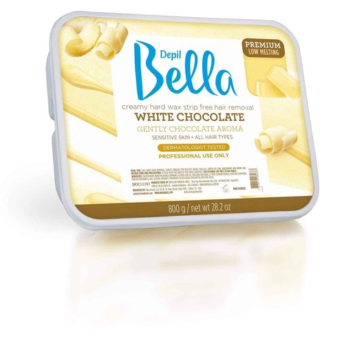 Depil Bella White Chocolate Hair Removal Wax | 28.2oz | High Performance Hard Wax for Sensitive Skin | Elastic and Creamy Texture | Full Body Wax for All Hair and Skin Types