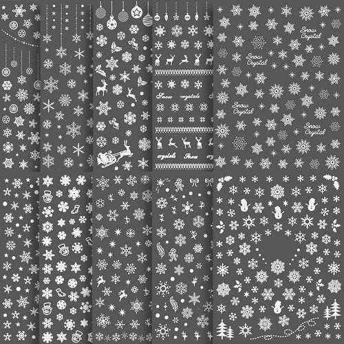Snowflake Nail Stickers 10 Sheets Christmas Snowflake Nail Decals 3D Self-Adhesive Winter Theme Nail Sticker White Nail Art Design Decals DIY Nail Decoration Supplies for Women Girls